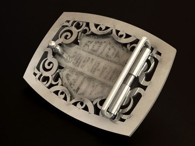 Harley Davidson Silver Belt Buckle 3D print model_8