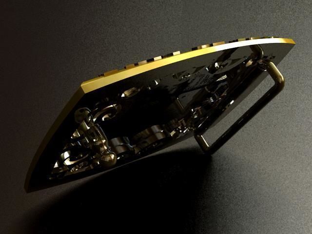 Harley Davidson Silver Belt Buckle 3D print model_5