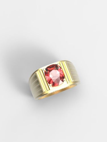 Single Gemstone Man Ring 3D print model