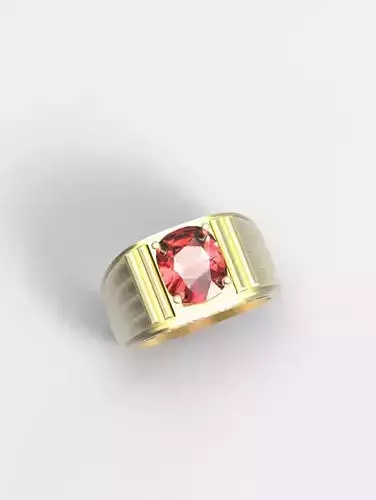 Single Gemstone Man Ring