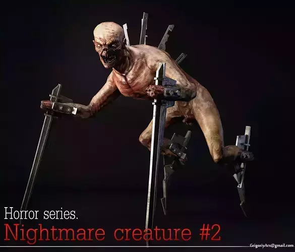 Nightmare Creature 2 Low-poly 3D model