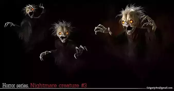 Nightmare Creature 3 Low-poly 3D model