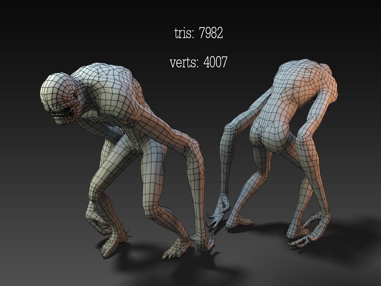 Nightmare Creature 4 Low-poly 3D model_6