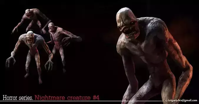 Nightmare Creature 4 Low-poly 3D model
