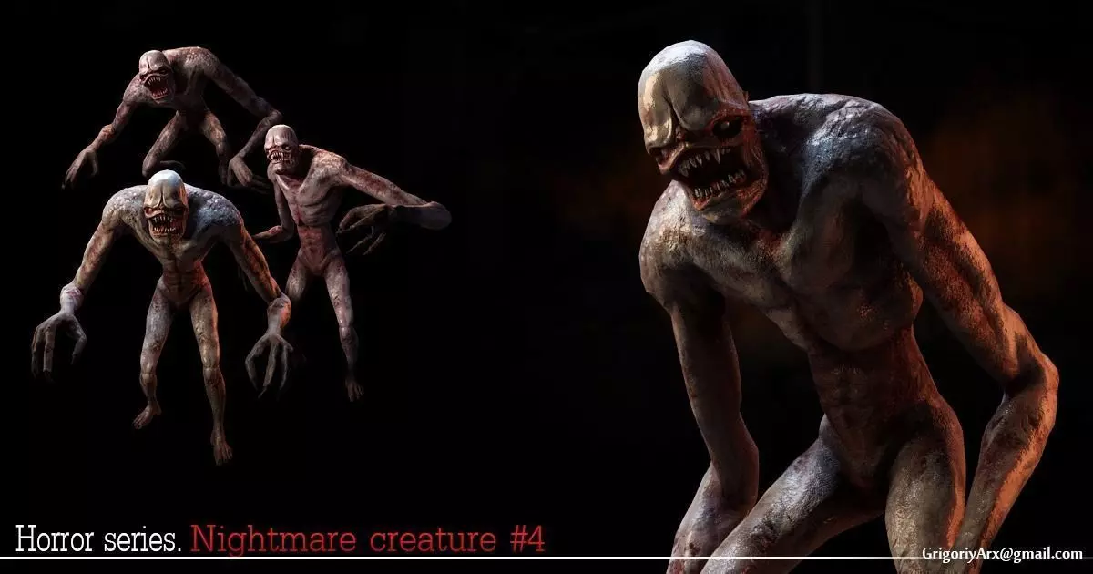Nightmare Creature 4 Low-poly 3D model_0