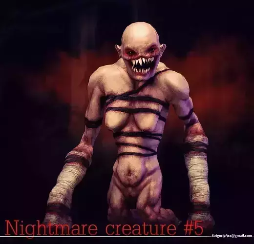 Nightmare Creature 5 Low-poly 3D model