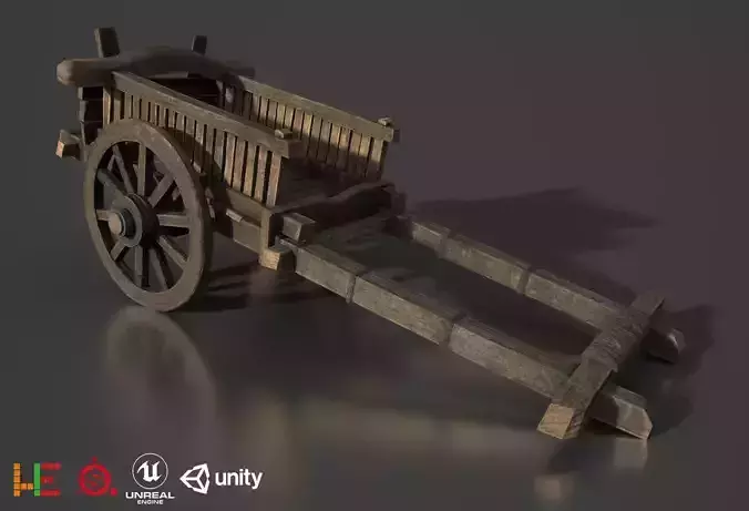 HIE Game Ready Old Wood Cart  D180403