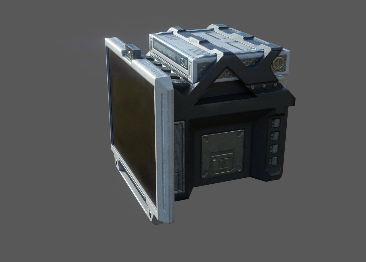 Sci-Fi Terminal PBR game-ready asset Low-poly 3D model_3