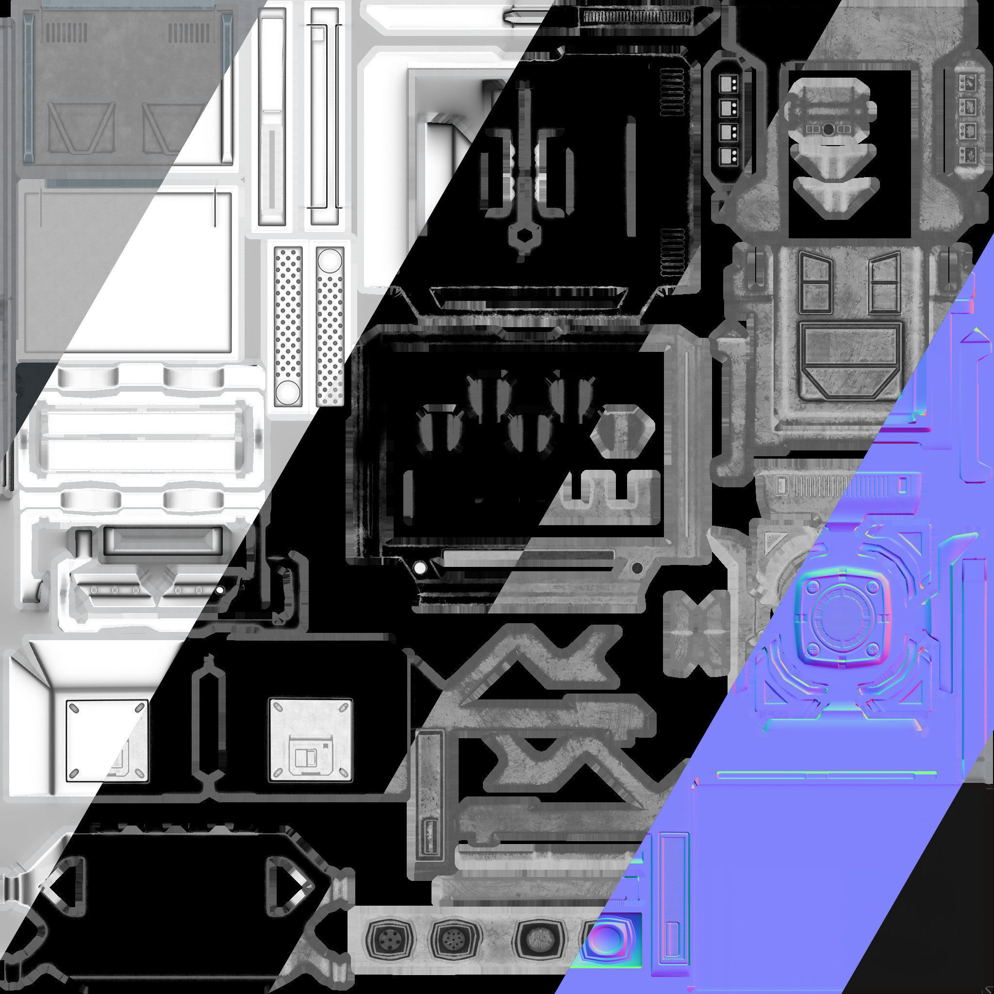 Sci-Fi Terminal PBR game-ready asset Low-poly 3D model_2