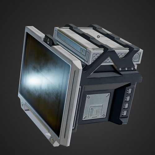 Sci-Fi Terminal PBR game-ready asset Low-poly 3D model