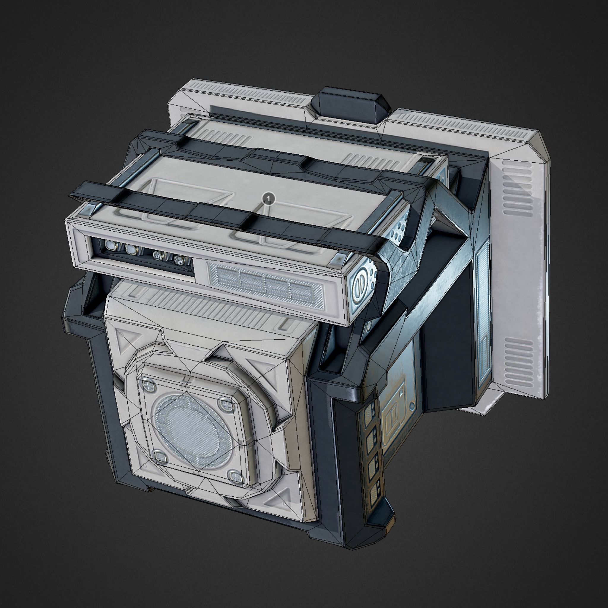 Sci-Fi Terminal PBR game-ready asset Low-poly 3D model_1