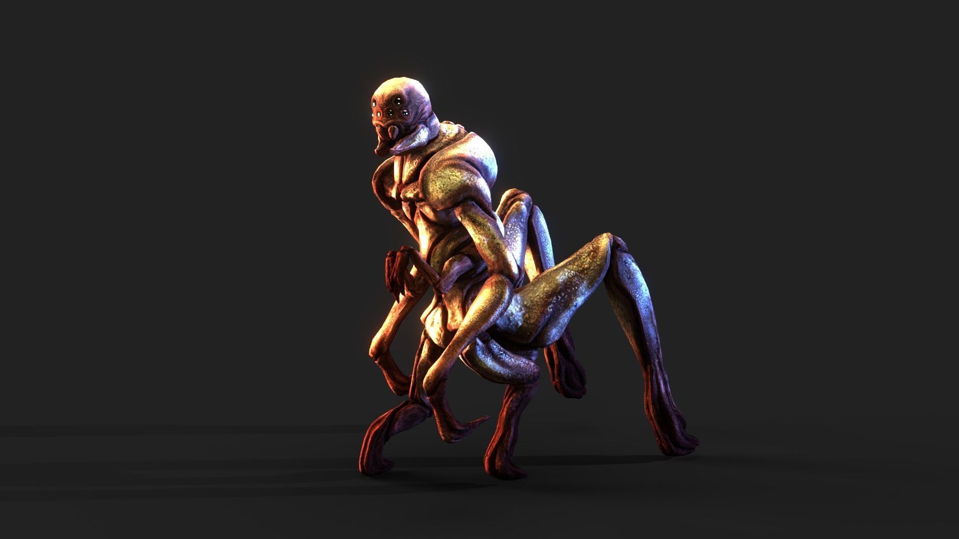 Fantastic Creature 1 Low-poly 3D model_8