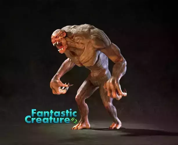 Fantastic Creature 2 Low-poly 3D model