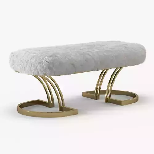 Sheepskin Brass Bench 3D model
