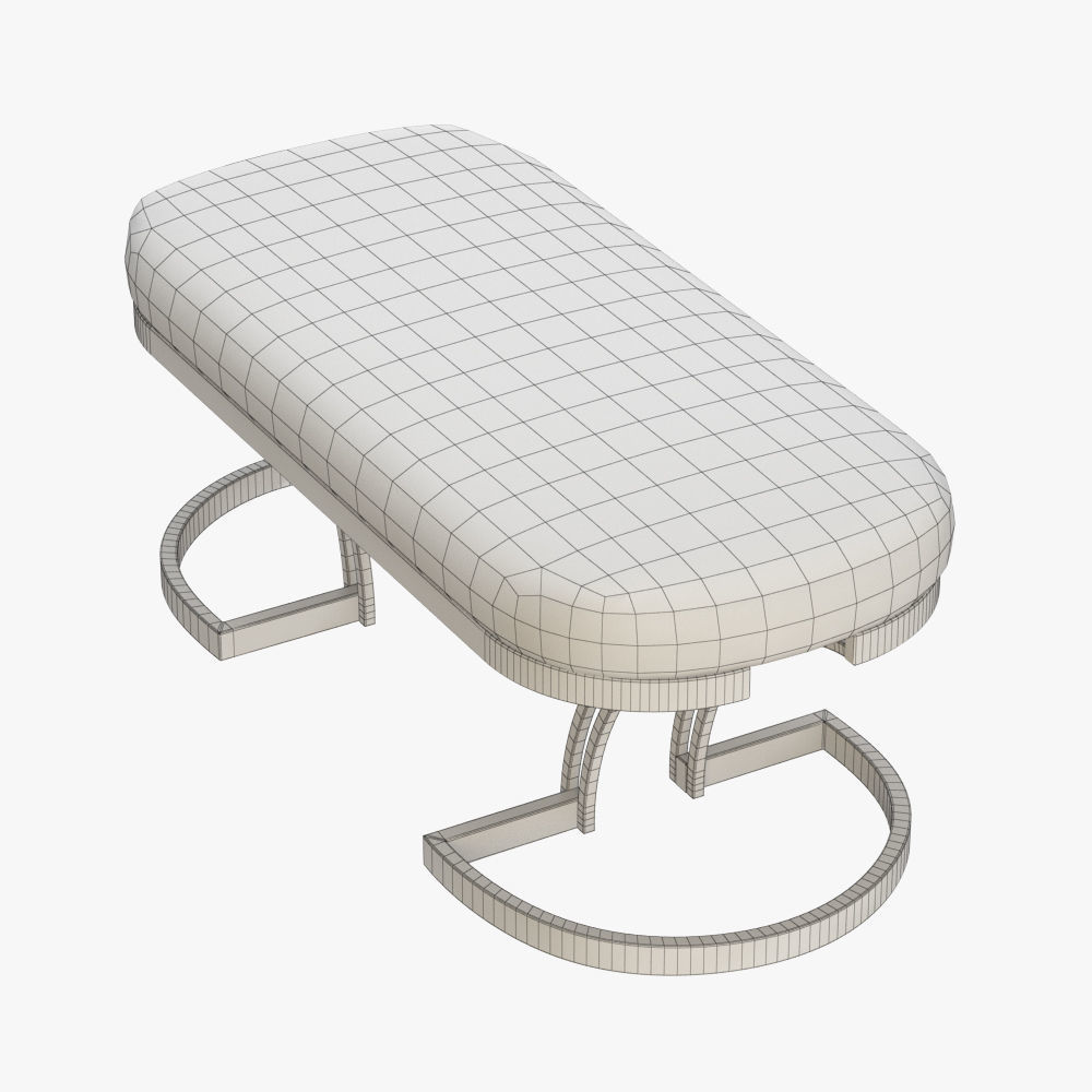 Sheepskin Brass Bench 3D model_4