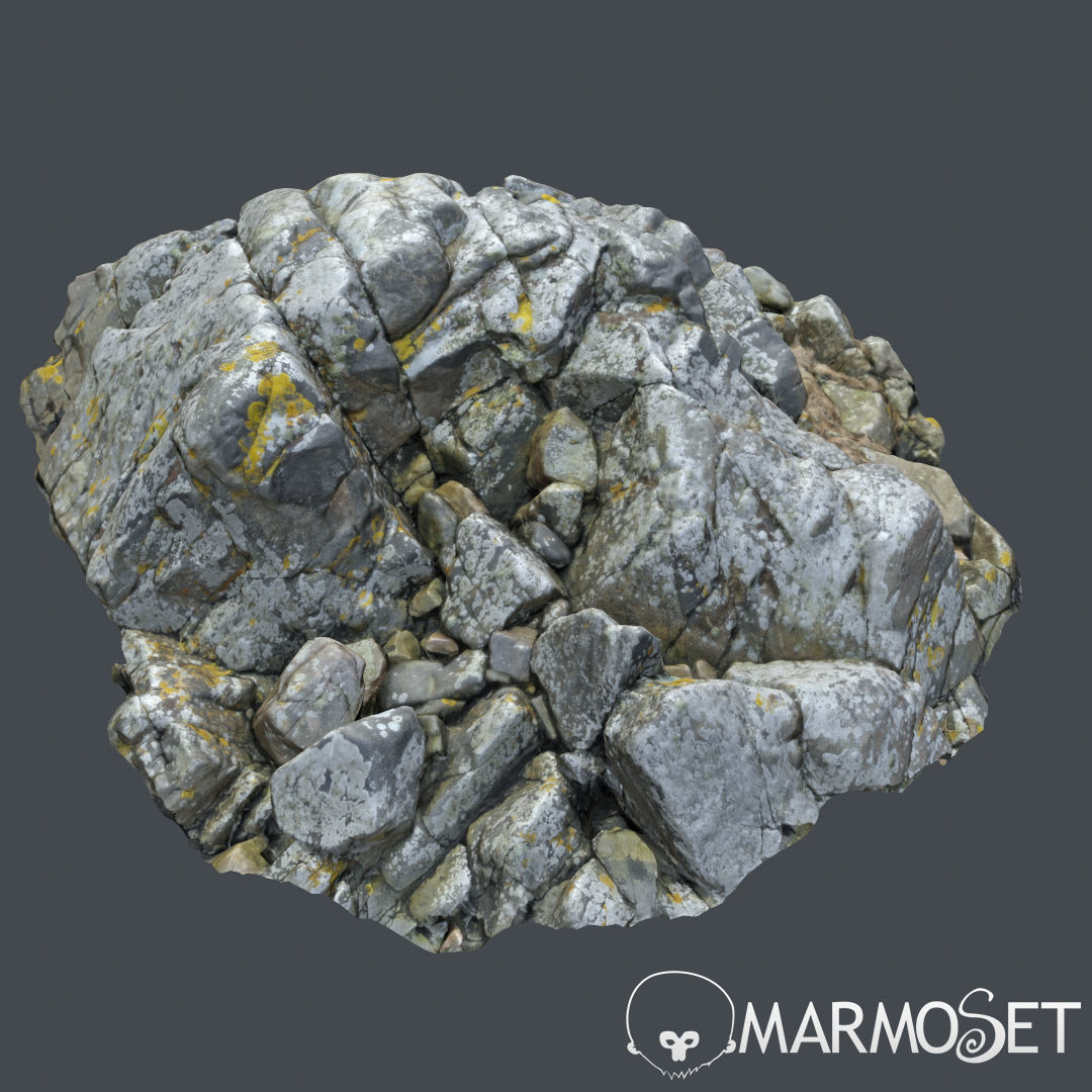 3d scanned rock cliff D2 3D model_2