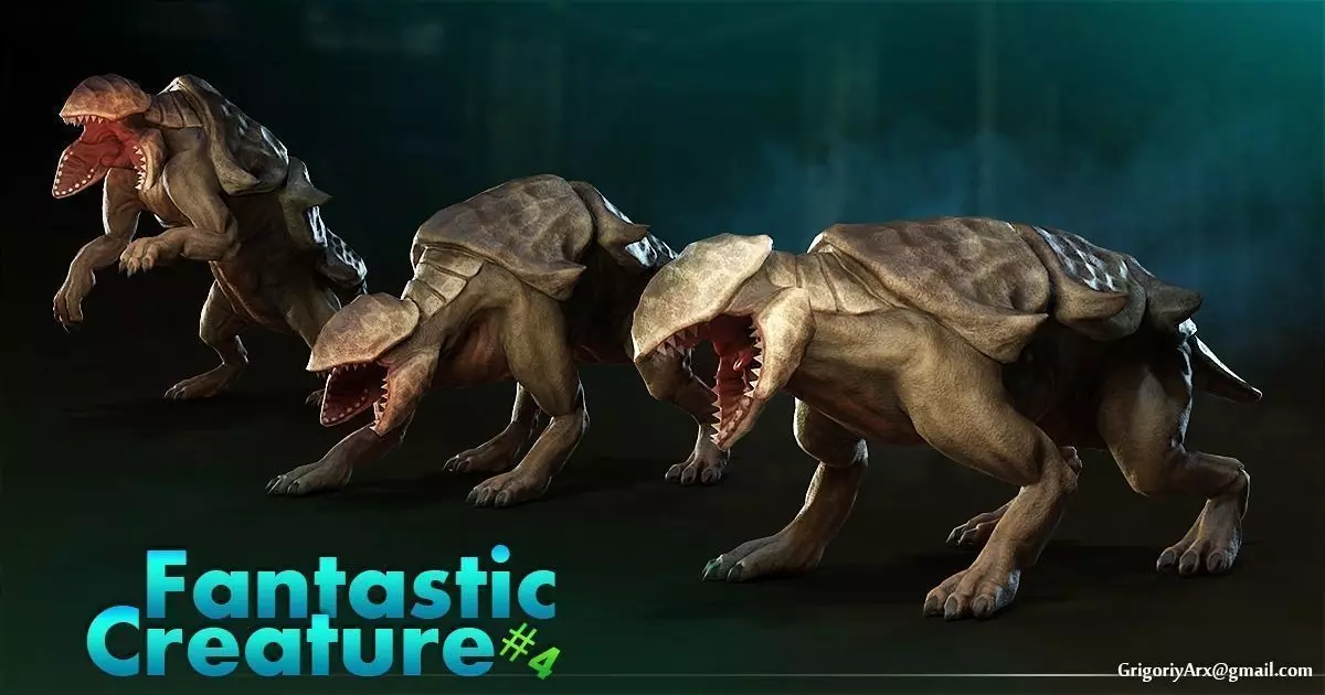 Fantastic Creature 4 Low-poly 3D model_0