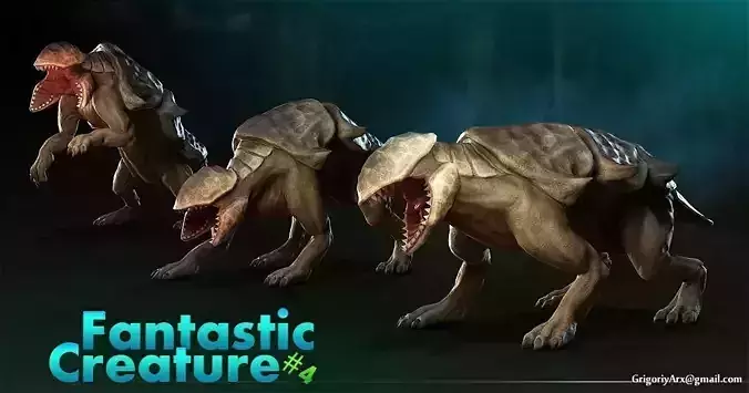 Fantastic Creature 4 Low-poly 3D model