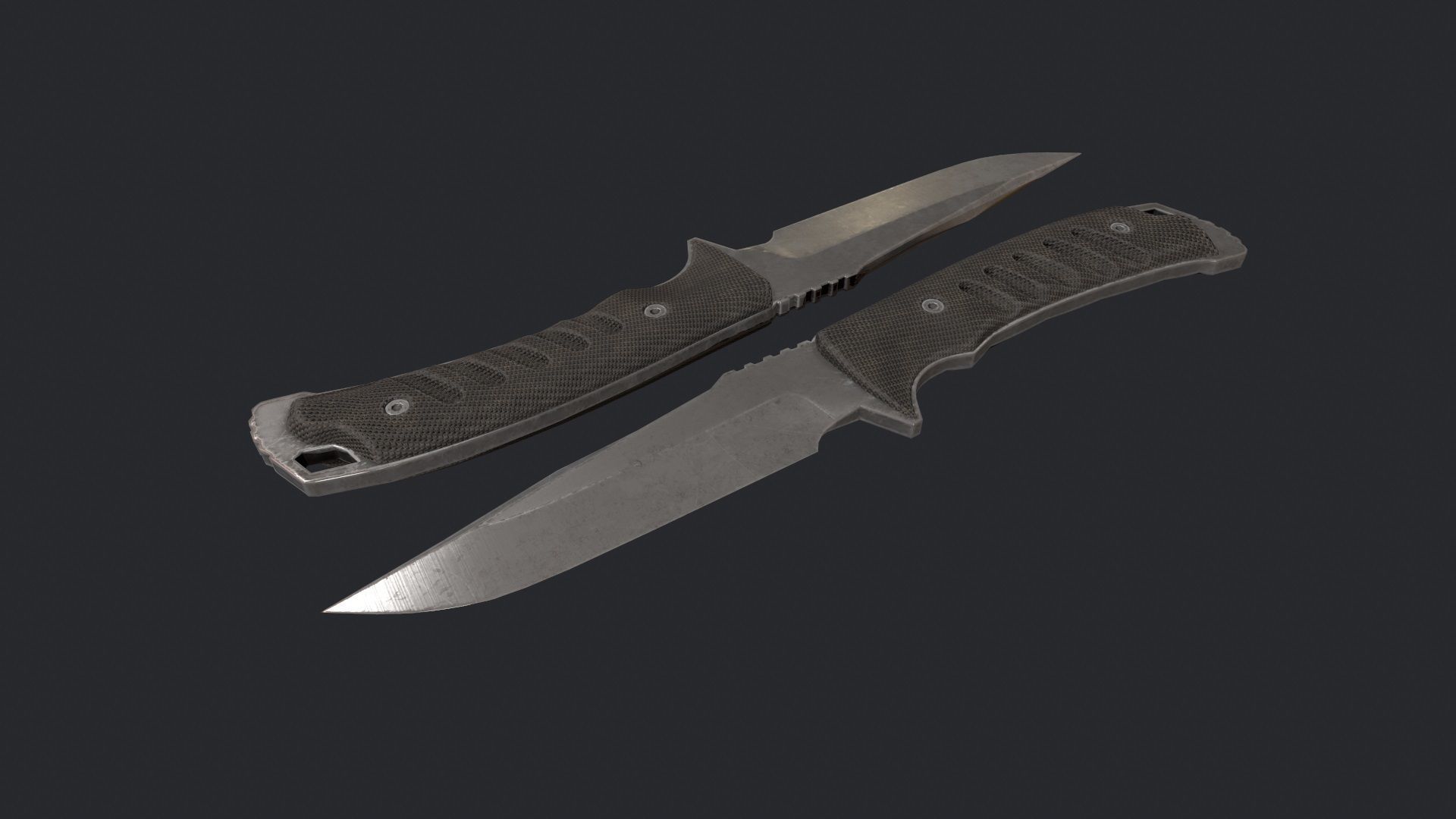 Combat Knife - Knife - Hunting Knife - Game Ready Knife Low-poly 3D model_1