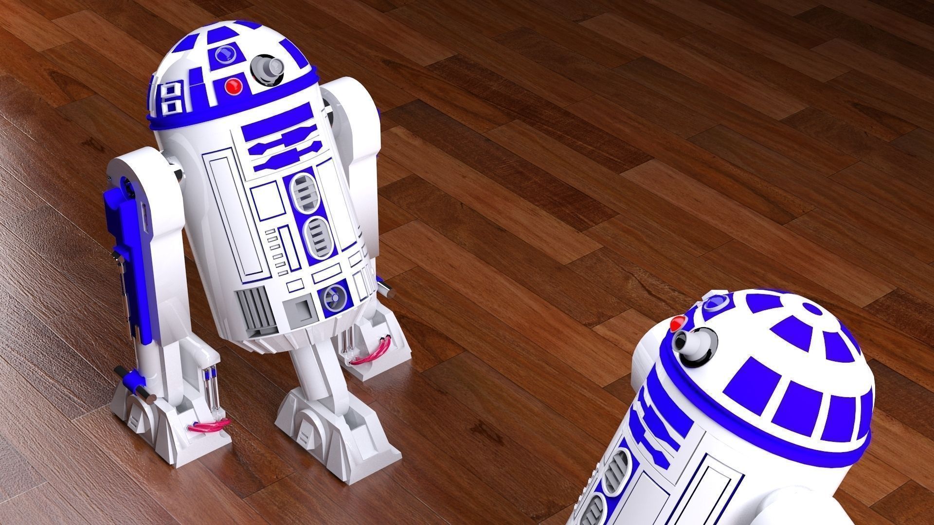 R2D2  robot Low-poly 3D model_2