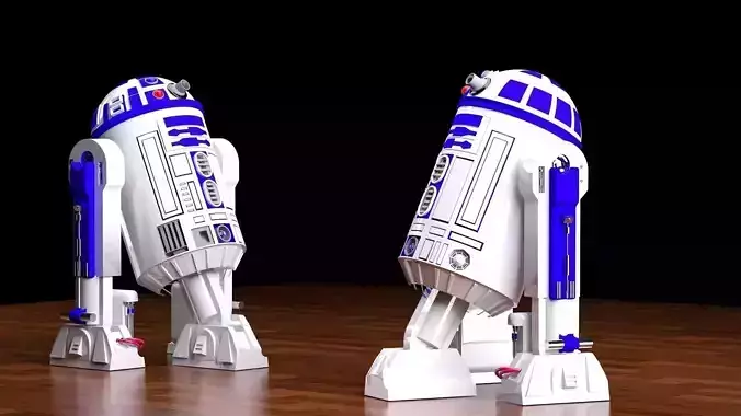 R2D2  robot Low-poly 3D model