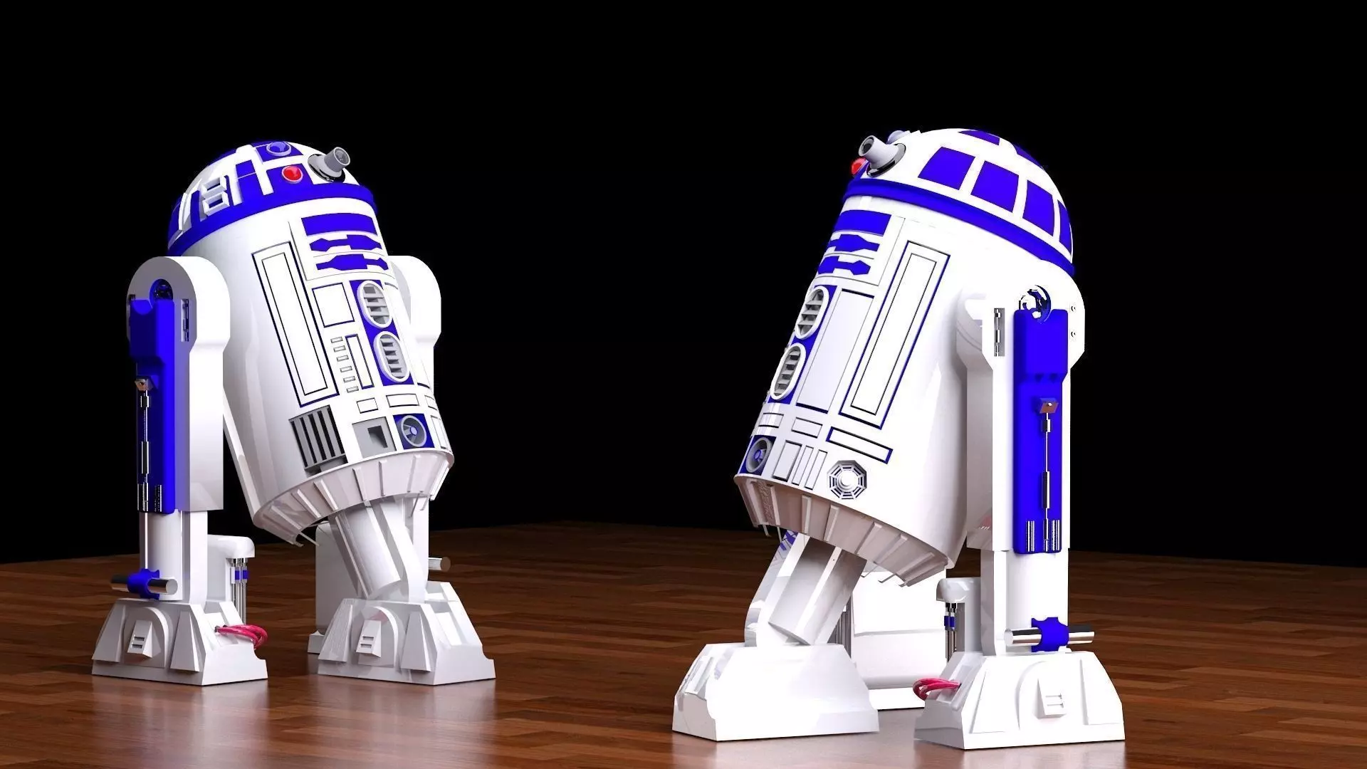 R2D2  robot Low-poly 3D model_0