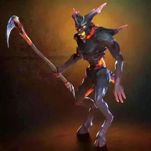 Demon Black Low-poly 3D model