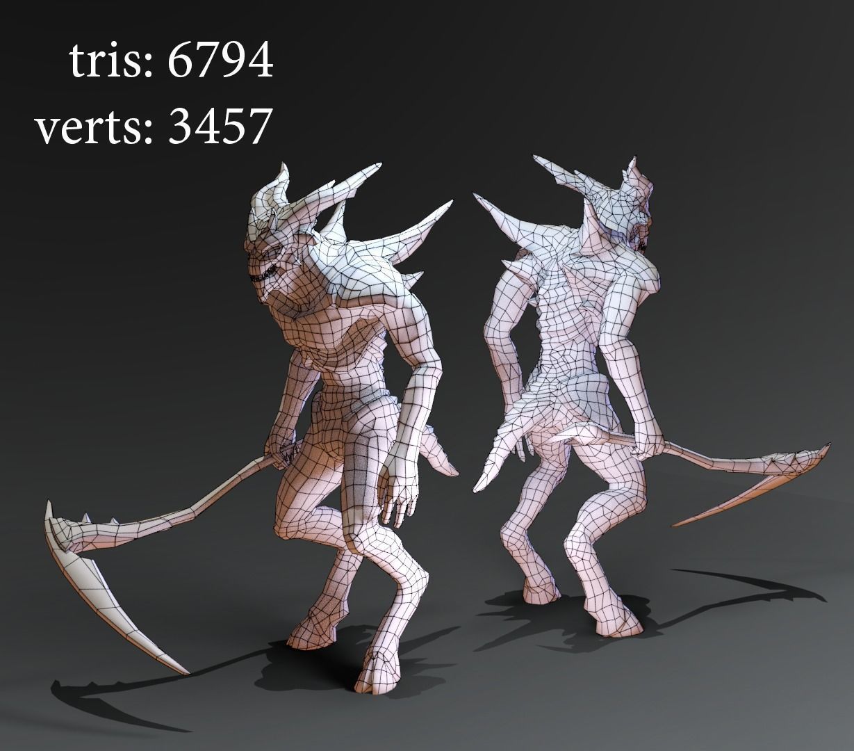 Demon Black Low-poly 3D model_6