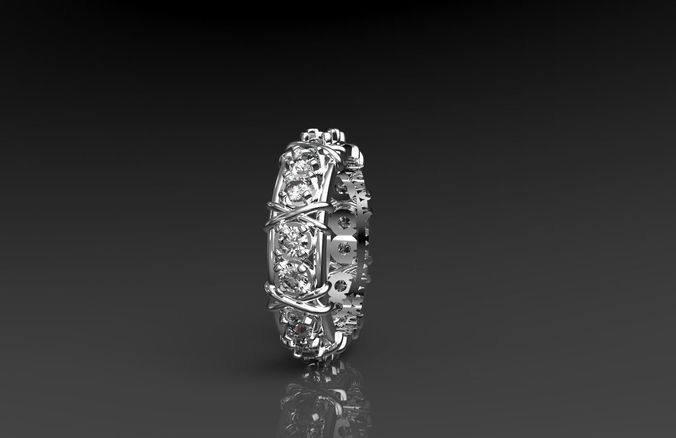 Golden woman ring 3D print model