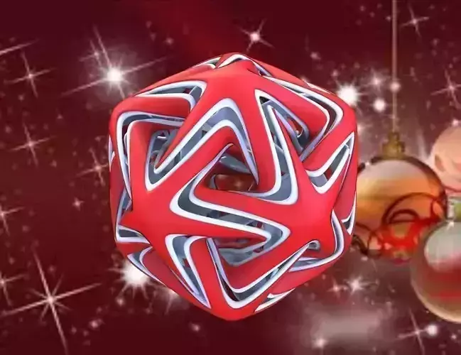 X-MAS ICOHADERON LINKED STAR GIFT CERAMIC 3D print model