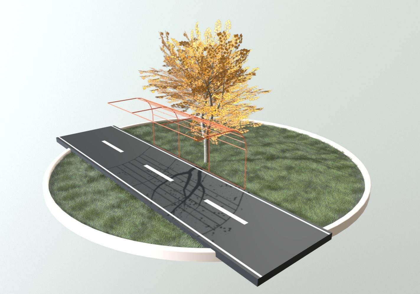 Tilia Tree - 6 Meter - cropped  branches - Autumn Low-poly 3D model_26