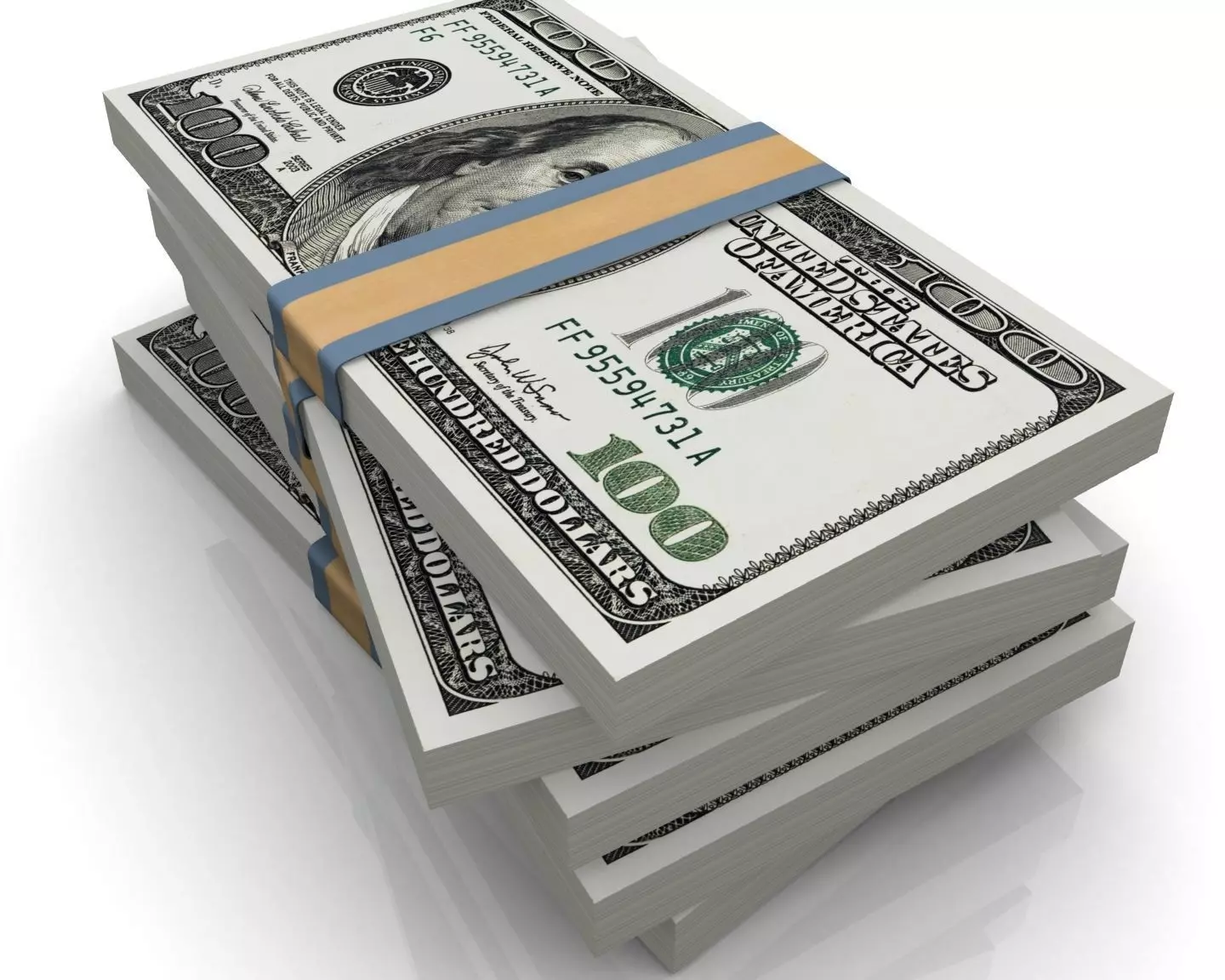 Dollar Stack 3D model Low-poly 3D model