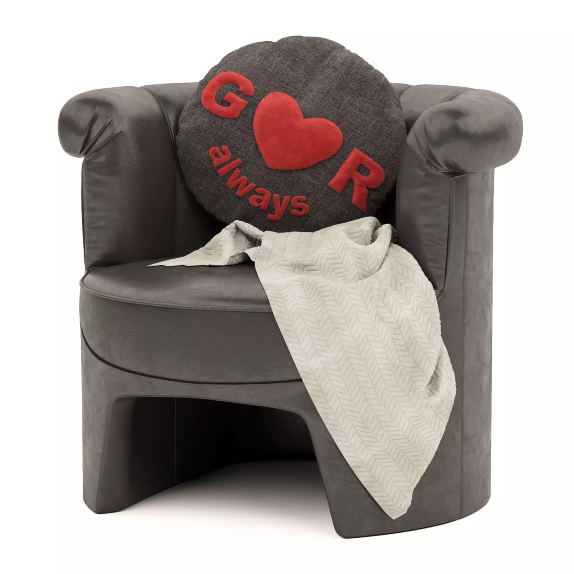 Classic Round Armchair 3D model_0