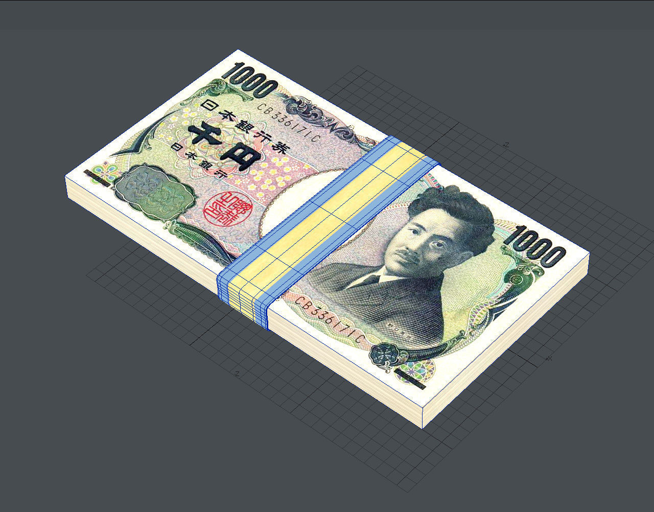 Yen Stack 3D model  Low-poly 3D model_6