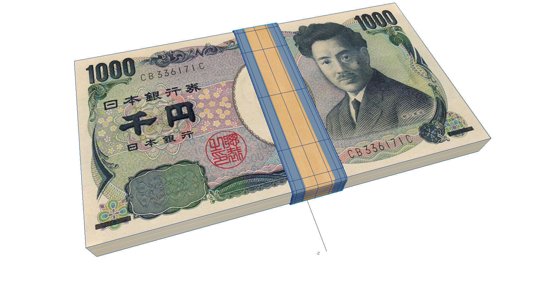 Yen Stack 3D model  Low-poly 3D model_5