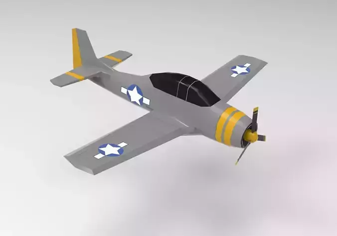 WW2 Airplane - Military - Game Engine Ready Free low-poly 3D model