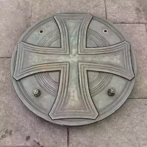 Second ww German Manhole Cover Cross 3d Scan Model 3D model