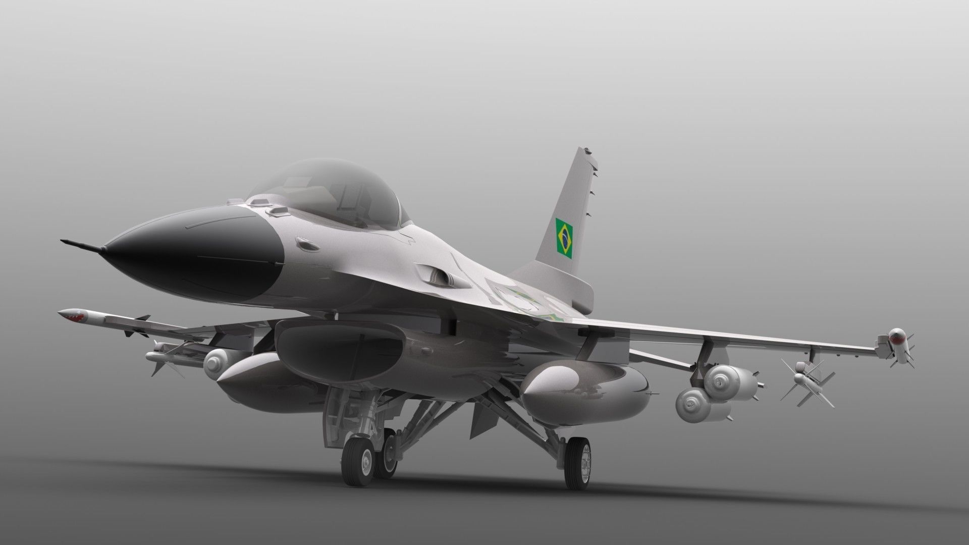 F-16 Fighting Falcon Free low-poly 3D model_3