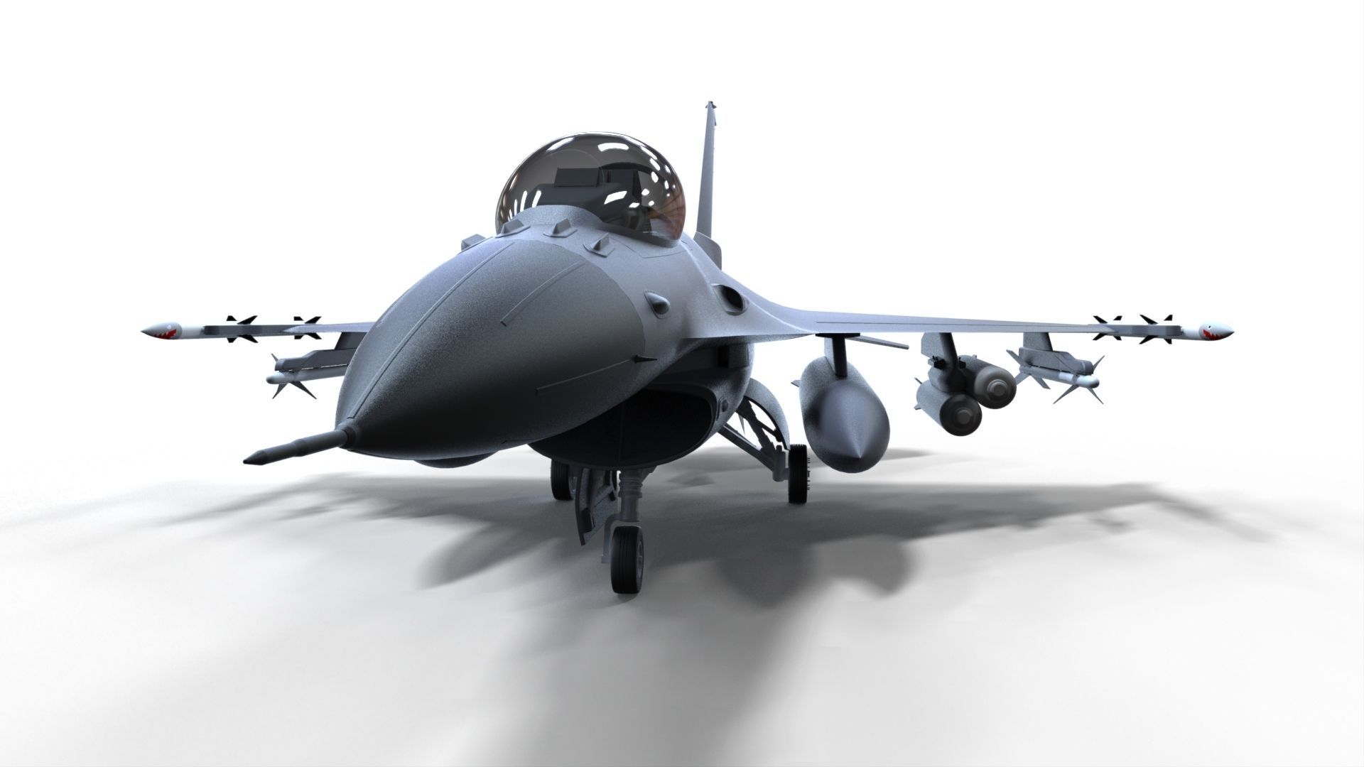 F-16 Fighting Falcon Free low-poly 3D model_4