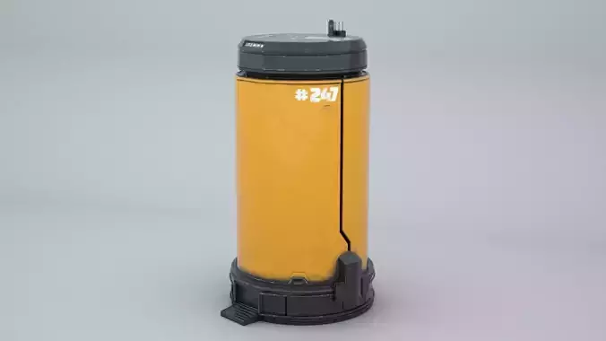 Cyberpunk Sci-Fi Trash Can