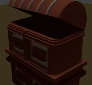 Wooden Chest 3D model_0
