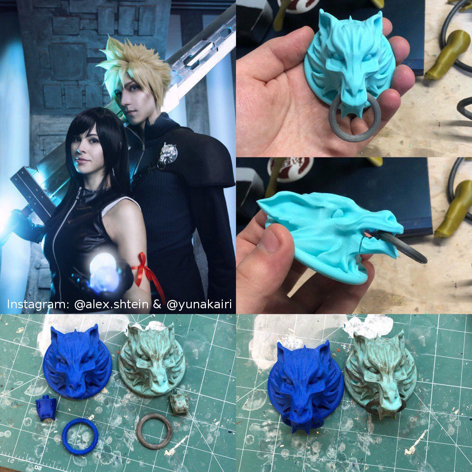 Final Fantasy VII Advent Children Clouds wolf emblem Fenrir  3D print model_2