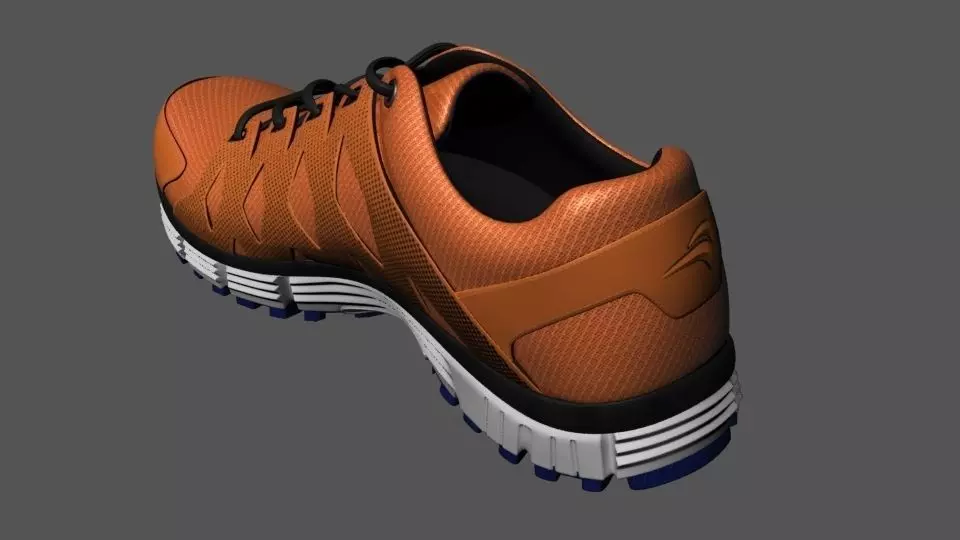 SportShoe orange running shoe 3D model