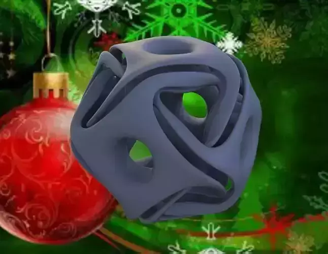 X-MAS CUBE TWISTED WITH HOLE CERAMICS 3D print model