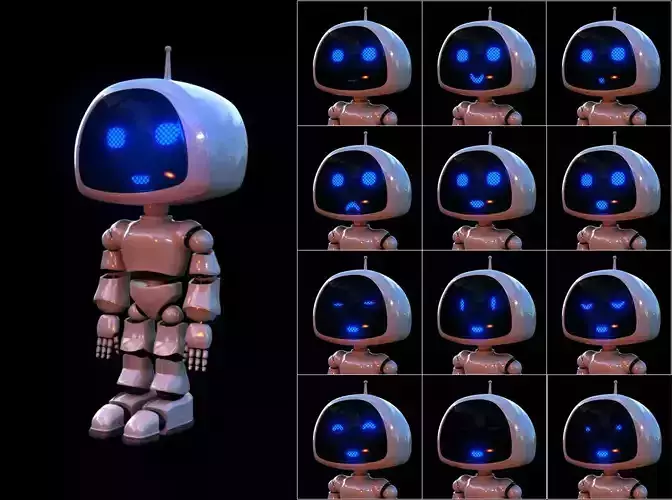 Rigged Robot Low-poly 3D model