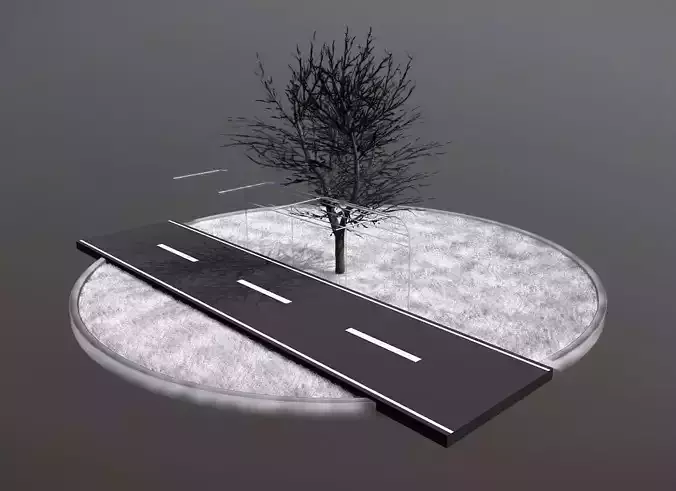 Tilia Tree - 6 Meter -  Cropped Branches - Winter Low-poly 3D model