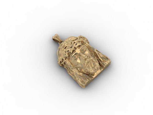 Jesus head pendant 3D print model_11