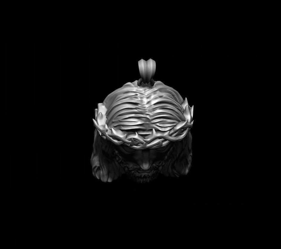 Jesus head pendant 3D print model_4