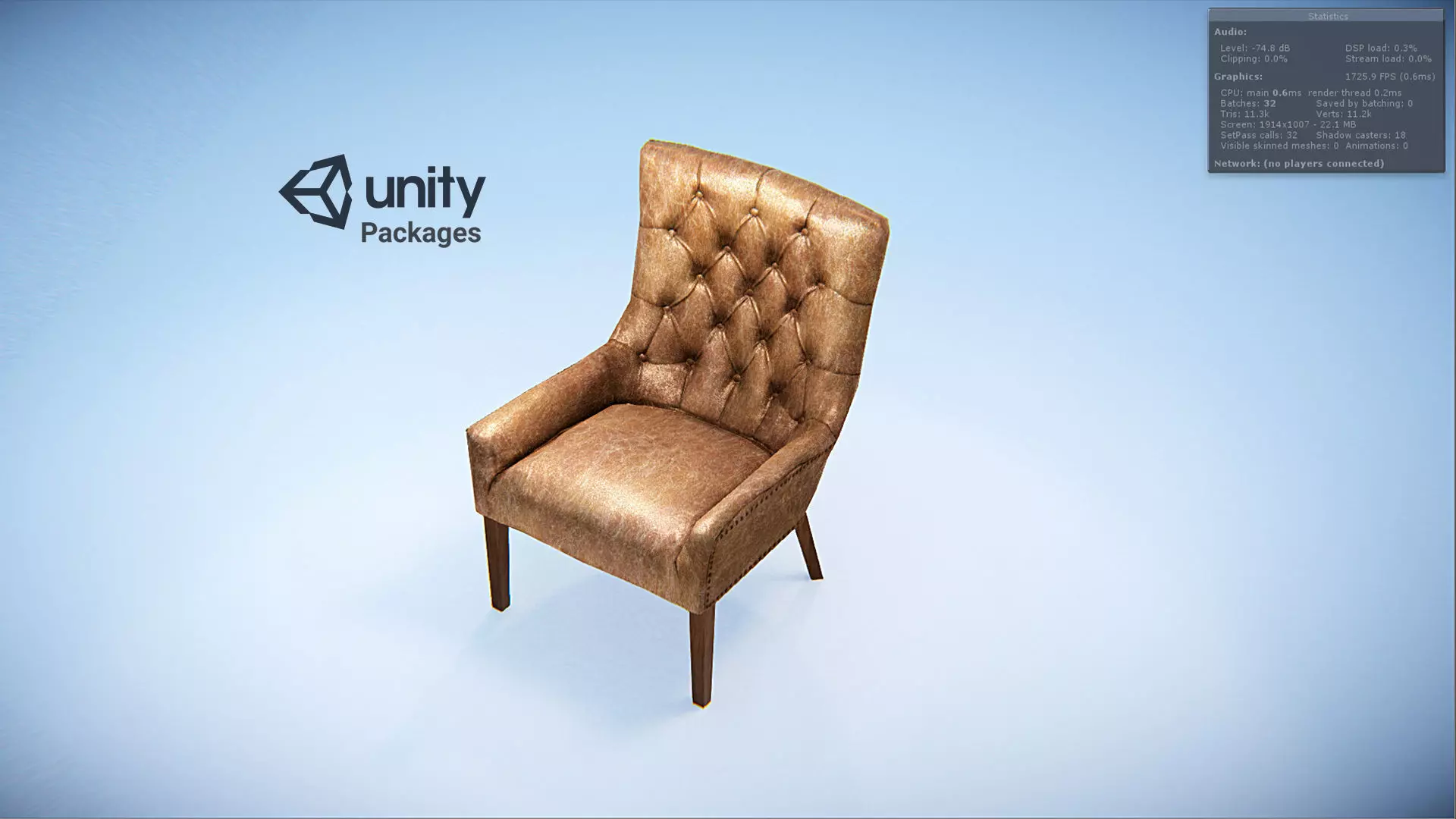 Hayes Tufted Leather VR Low-poly 3D model_0