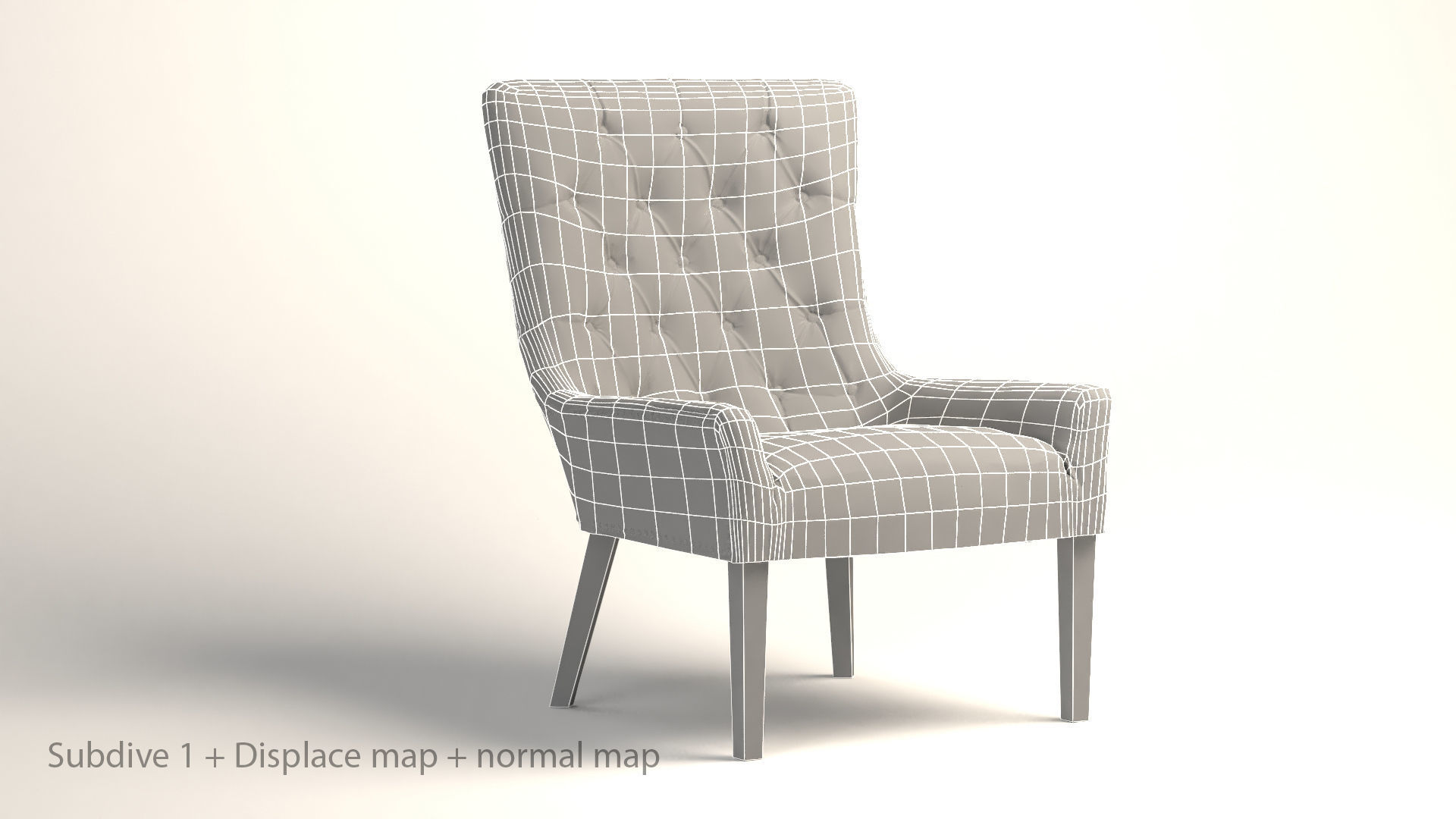 Hayes Tufted Leather VR Low-poly 3D model_3